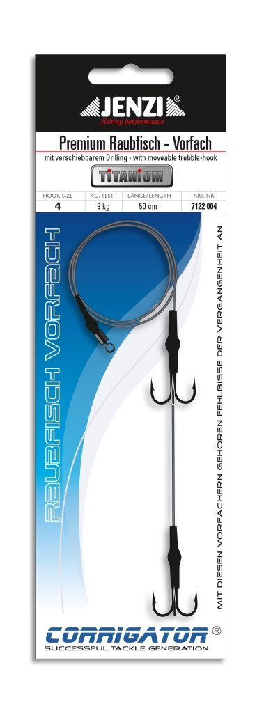 Jenzi Predatory Fish System Deluxe Titanium Material Pike Fishing Hook Size 4 50 cm 9.0 kg