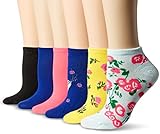 Betsey Johnson Women's Embellished Heart and Flower Low Cut Socks 6 Pack, Assorted, 9-11