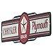 Open Road Brands Chrysler Plymouth Dealer, Red and White Vintage Tin Metal Wall Art - an Officially Licensed Product Great Addition to Add What You Love to Your Home Decor