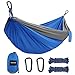 Kootek Camping Hammock Portable Indoor Outdoor Tree Hammock with 2 Hanging Ropes, Lightweight Nylon Parachute Hammocks for Backpacking, Travel, Beach, Backyard, Hiking (Grey/Blue)