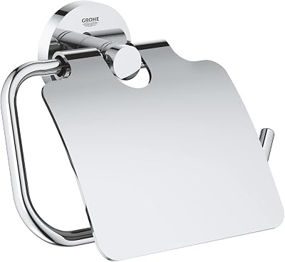GROHE Start Toilet Roll Holder with Cover Chrome Metal Concealed Fastening