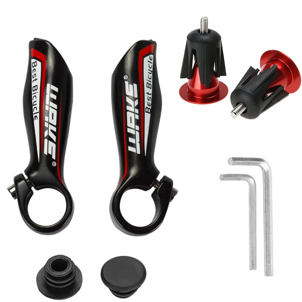 CYSKY 1 Pair Bike Handlebar Ends and Bike Handlebar End Plugs Caps, Suit for MTB, BMX, Mountain Bike, Road Bicycle Parts (Red)