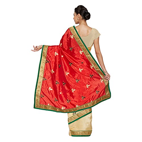 Viva N Diva Beige Silk Saree With Unstitched Blouse Piece - Image 3