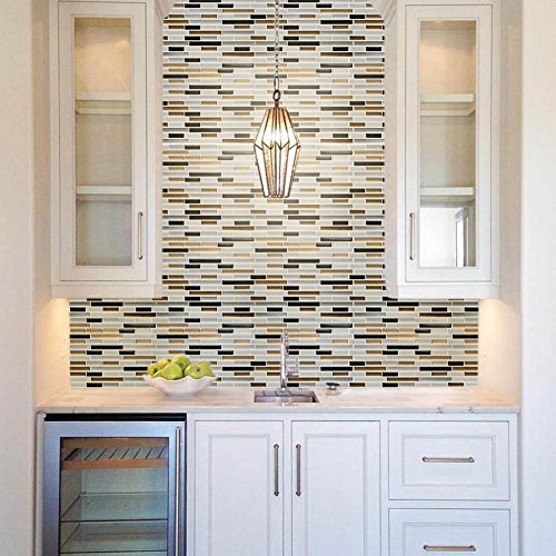 Premium Peel and Stick Tile Backsplash,Stick On Backsplash Wall Tiles for Kitchen & Bathroom-Removable,Self Adhesive-11 x 9.2" (6 Sheets)