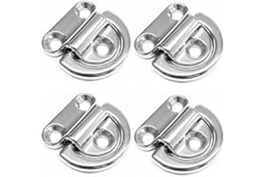 MARINE PART DEPOT Four Marine Grade Stainless Steel Folding Pad Eye 1/4"