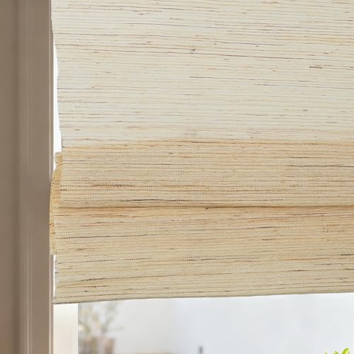FACIMI Cordless Bamboo Blinds, Linen Sheer Roman Shades, 30" W x 64" H at Amazon