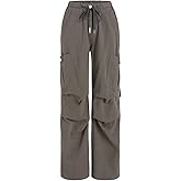 CIDER Women's High Waisted Cargo Pants with Drawstring and Cargo Pockets Trendy Daily Casual
