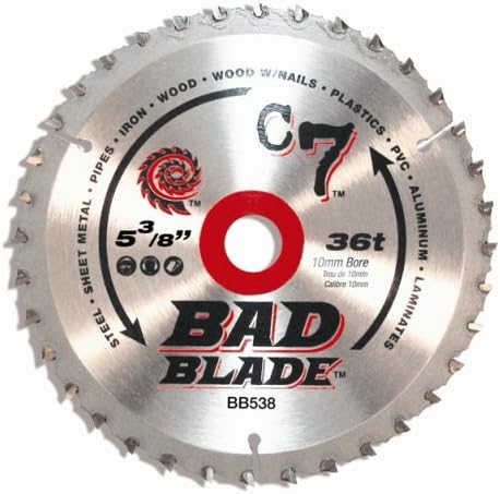 KwikTool USA BB538 C7 Bad Blade 5-3/8-Inch 36 Tooth With 10mm Arbor
