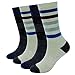 EnerWear-Coolmax 4 Pack Women's Merino Wool Outdoor Hiking Trail Crew Sock (US Shoe Size 4-10,Stripe/Dot)