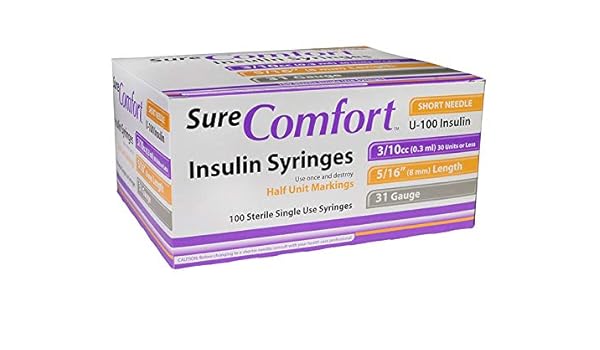 Amazon Com Surecomfort U 100 Insulin Syringes 1 2 Unit 31g 3 10cc