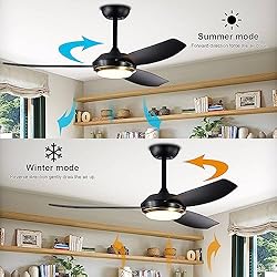 Duckbeer 46" Modern Ceiling Fans with Lights and