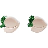 Mini Peach Hair Clips 2-Pack, Acetate Fiber Small Hair Claws for Women & Girls