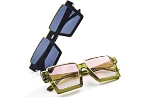 Laemzinv Oversized Square Blue Light Glasses for Women, Large Semi Rimless Thick Frame Reading Blocker LA044