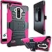LG G Stylo Case, ATUS®Heavy Duty kickstand Holster Case with Swivel Belt Clip For LG G Stylo + Screen Protector and Stylus Pen (BLACK/PINK)