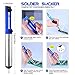 ESOLOM Soldering Iron Kit Electronics, 17-in-1 60w Adjustable Temperature Soldering Iron with ON/OFF Switch, 5pcs Soldering Iron Tips, Desoldering Pump, Tweezers, Stand, Solder, PU Carry Bag
