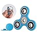 Meanleaf 3 Pack Fidget Toys,Hybrid ceramic bearing Fidget tri-Spinner,Fidget Cube,Bike Fidget Chain for ADD ADHD Stress And Anxiety Relief(Blue Set)