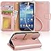 Arae Wallet Case Compatible for Samsung Galaxy S4 I9500 (rosegold)
