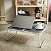 Foldable Laptop Table, Superjare Bed Desk, Breakfast Serving Bed Tray, Portable Mini Picnic Table & Lightweight, Folds in Half with Inner Storage Space – Dark Graythumb 1