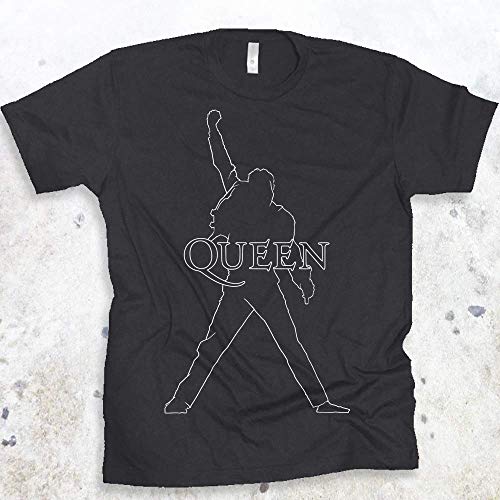 QUEEN Freddie Mercury Outline Legendary Pose Rock Band Mens T-shirt Size S-4XL