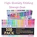 CLEARANCE SALE!Caliart 200 Gel Pens Coloring Set - 100 Gel Colored Pen plus 100 Refills for Adults Coloring Books, Drawing, Writing