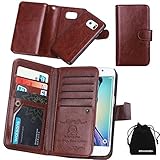 Galaxy S6 Edge Plus Case, Wallet Leather Flip Card Holder Case, 2 in 1 Detachable Magnetic Back Cover for Galaxy S6Edge Plus G9280 (NOT for S6/S6edge)