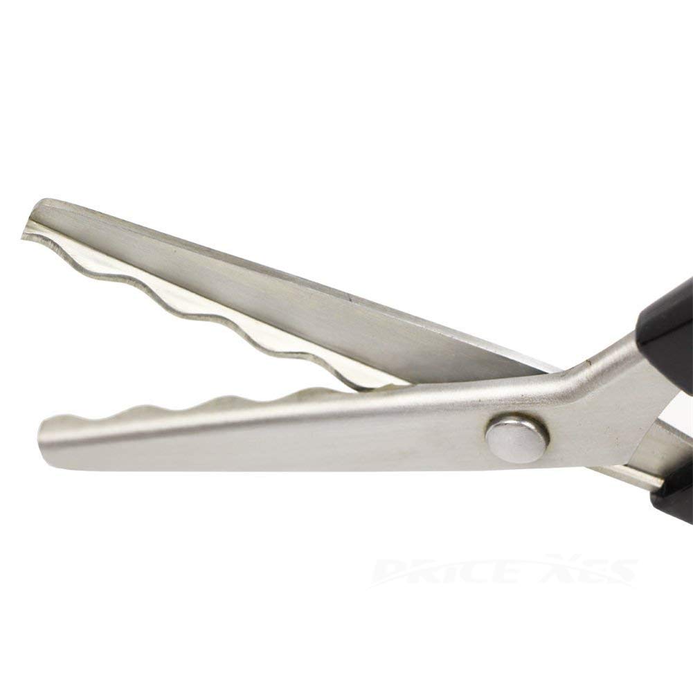 Photo 1 of Fabric Pinking Shears, Professional Stainless Steel Handled Scissors, Black, 18mm Scalloped Blade