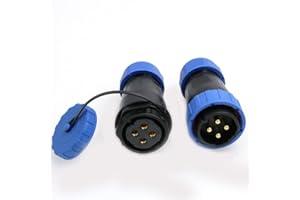 ZBLZGP TY28 4 Pin Solder-Free Connector Male Female Plug Panel Socket Screw Crimp Quick-Disconnect Circular Electrical Waterproof Connector 45A 10AWG Wire