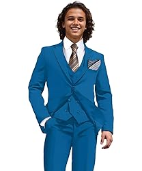Men's Lake Blue Party Homcoming Suits Solid Blazer
