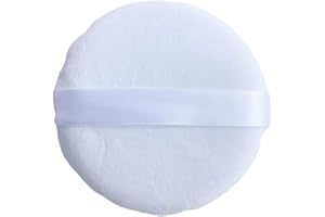 COSHINE Jumbo Pure Cotton Powder Puff, 5 INCH (13cm) Body Powder Puff Applicator For Loose Mineral Powder Body Powder Cosmetic Foundation Sponges, White(1 piece)