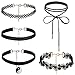 Choker Necklace Black Velvet Choker Set Necklaces for Women Girls(5 Pcs)