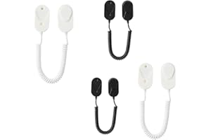 Songholee 4PCS Magnetic Remote Control Holder with Tether Cord - Strong Adhesive Wall Mount for TV/AC/Fan Remotes, Anti-Loss 