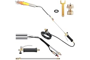 Heavy Duty Weed Torch with 9.8 FT Hose High Output 1,800,000 BTU Flame Thrower Kit with Flame Control and Adapter Propane Tor