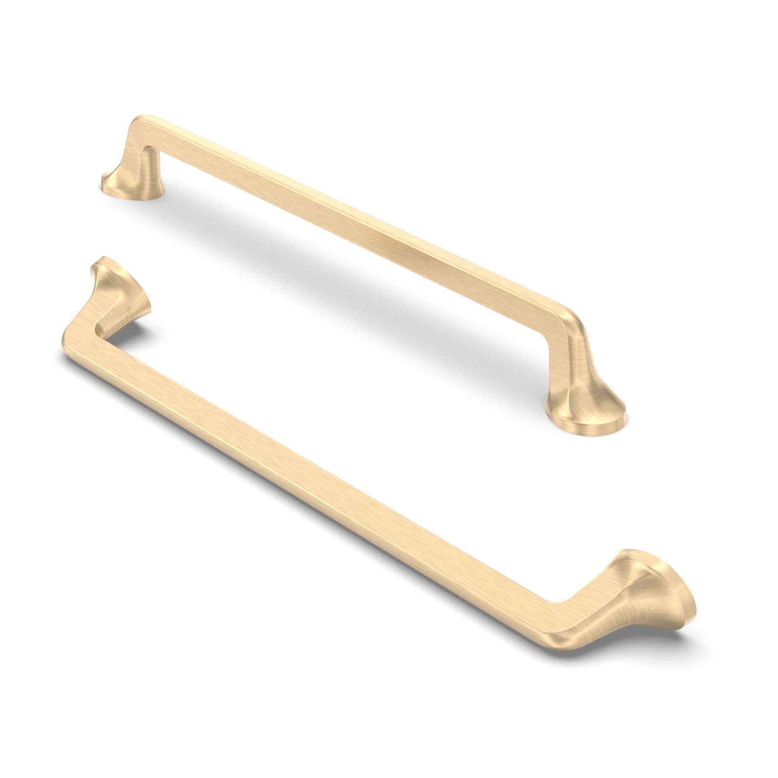 Furniware Pack of 10 furniture handles, cabinet handles, kitchen handles, furniture drawer handles, handles for kitchen cupboards, cupboards, furniture handles, drawer handles, hole spacing, brass