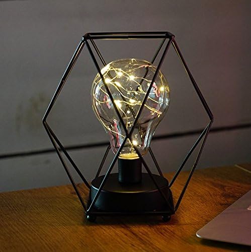 SDOUBLEM Metal Fashion Diamond Geometry Table Bedside Desk String Light Bulb Light