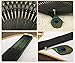 Warmtree Bamboo Folding Fan Handheld Fan, Peacock Feather Pattern