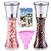 Salt and Pepper Grinder Set -Dry Spice Mill-Brushed Stainless Steel Glass- Pepper Mill and Salt Mill-Adjustable Ceramic Motor-Peppercorns Sea Salt-Fine and Coarse Ground by Surround Point