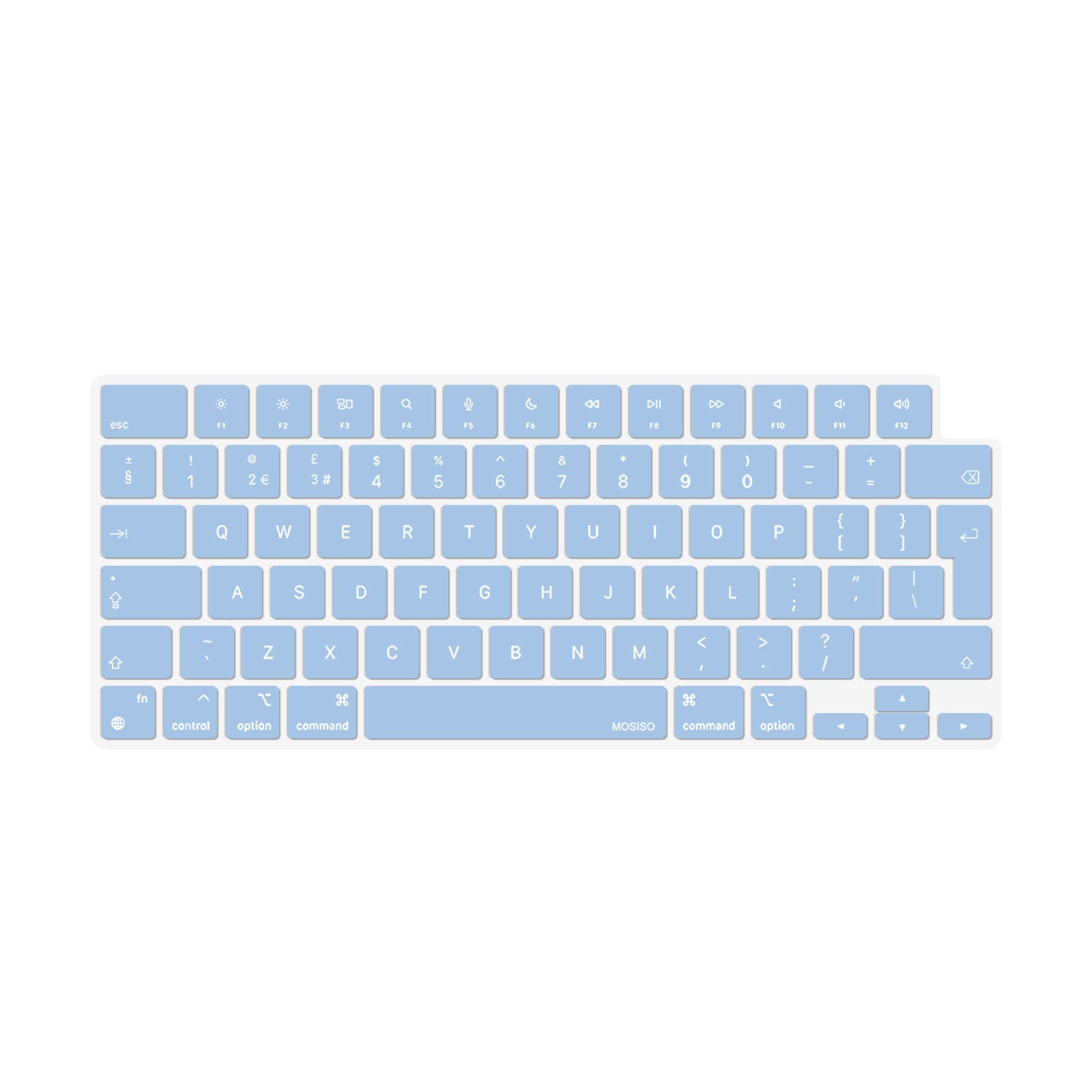 MOSISO Keyboard Cover Skin Compatible with MacBook Air 13.6 M3 A3113 M2 A2681 2025-2022, for MacBook Air 15 2025-2023, for Mac Pro 14/16 inch M4 M3 M2 M1 2021-2025, EU Layout, Airy Blue