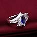 Fashion Lady Jewelry Blue Ocean Diamond Crystal Silver Finger Ring