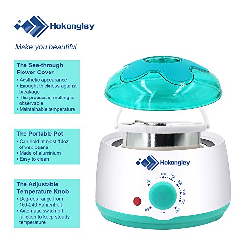 Wax Warmer, Hair Removal Waxing Kit, Electric Wax Heater with 4 Hard