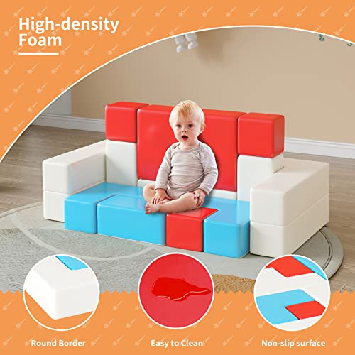 Foam Climbing Blocks for Toddlers, 12 PCS Foam Play Set for Baby