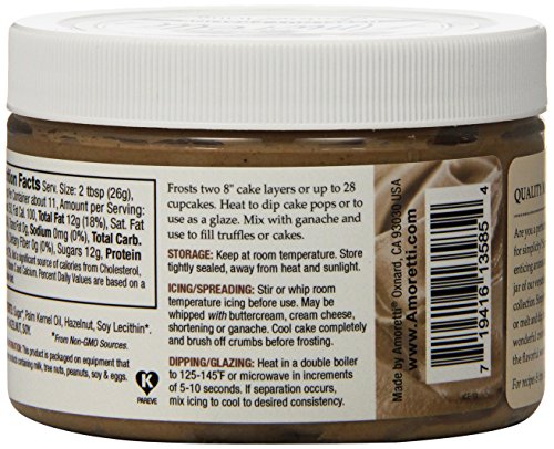Amoretti Gourmet Icing, Hazelnut Praline, 10 Ounce