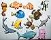 Disney Finding Nemo Mini Figure Set Toy Playset of 12 with Nemo, the 3 Sharks, Squirt the Sea Turtle, Dory, Marlin Etc and a Special Disney Dog Tag
