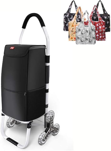 Amazon ショッピングキャリー ショッピングカート 折りたたみ 階段登り 軽量 静音 防水 運搬 重い荷物も楽々移動 3輪 おしゃれ アルミ 買い物カート アウトドア適用 エコバッグ贈り 老人車 敬老の日 ギフト アップグレード ブラック Hifeos ショッピングキャリー 通販