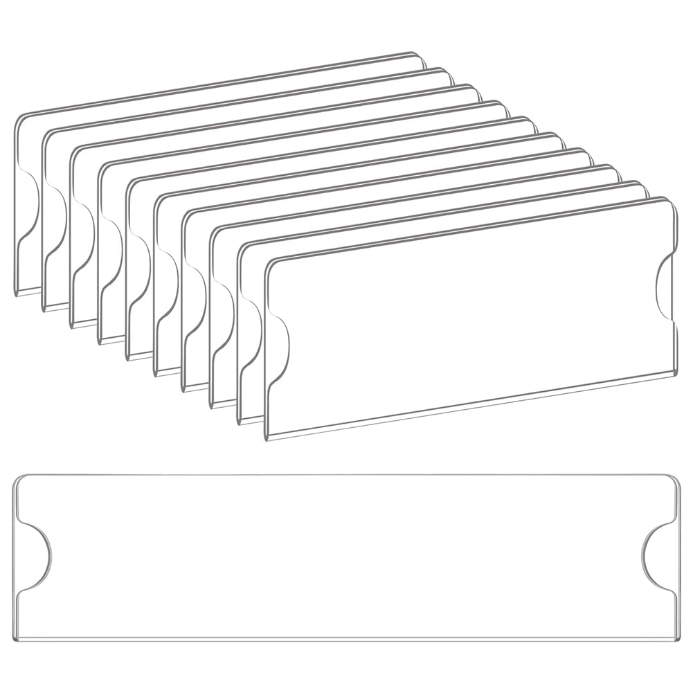 Fowecry Acrylic Name Plate Holder Clear Acrylic Plastic Sign Holder 2X8 Inch, Frame Wall Name Plates for Office, Home