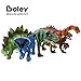 Boley Classic Dinosaur Toy Set with Dino Guide Tags - 5 Pc Large Plastic Realistic Educational Dinosaur Toys for Kids Age 3+