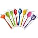TTLIFE Rainbow Colored Dish Set /Silicone Spatula Utensil Kitchen Colorful 8 Pieces With Turner, Slotted spoon, Ladle, Spoon, Spoon Spatula, Spooula, Spatula, Basting brush for Cooking/Baking/BBQ