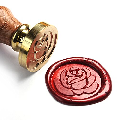 UNIQOOO Art & Crafts Romance Love Rose Wax Seal Stamp, Great for Embellishment of Cards Envelopes, Wedding Invitations,Valentine's Day Engagement, Wine Packages, Gift Idea