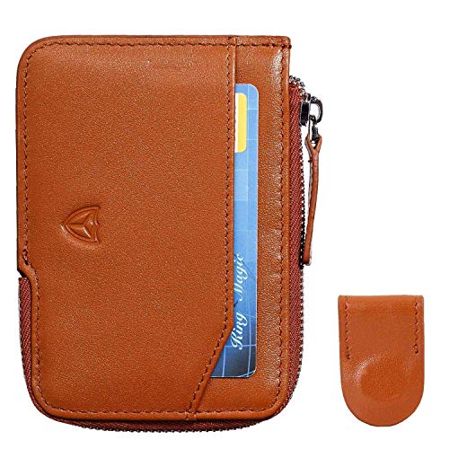 Buy Slim Wallet with Zipper RFID Sleeves Front Pocket Minimalist Wallet