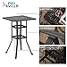PHI VILLA Cast Aluminum Outdoor Patio Bar Tables, Outdoor Frosted Surface Square Bar Height Bistro Table - 42