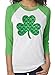 SoRock Women's St. Patrick's Day Lace Shamrock 3/4 Sleeve Tshirt (Runs a Size Big)